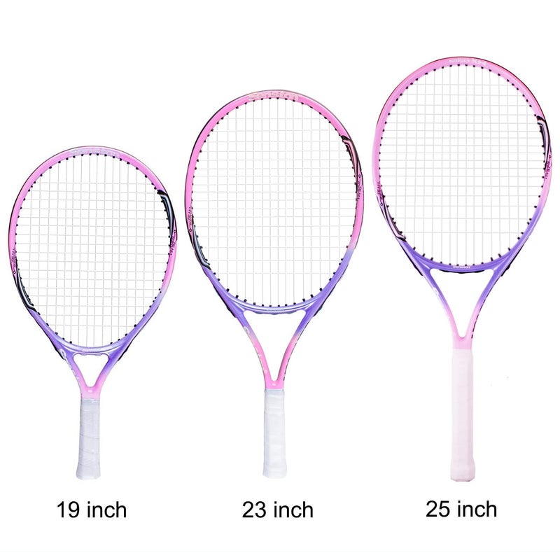Senston 19" Junior Tennis Racquet for Kids Children Boys Girls Tennis Rackets with Racket Cover Pink with Cover Tennis Overgrip Vibration Damper - Image 2